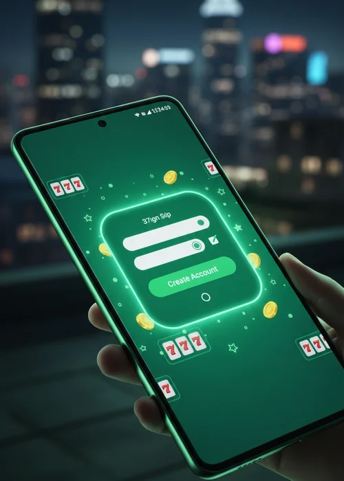 Vip Casino registration form displayed on a mobile screen showing the 3-step process, with user data being entered.